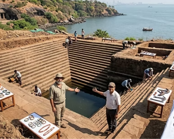 ASI Unearths 1,500-Year-Old Reservoir on Elephanta Island