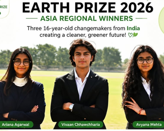 Indian Students Win Earth Prize 2026 for ‘Plas-Stick’ Innovation